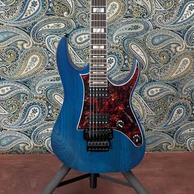 Ibanez MIJ Prestige RG653DX Transparent Deep Blue Flat w/Molded Hard Case image 2