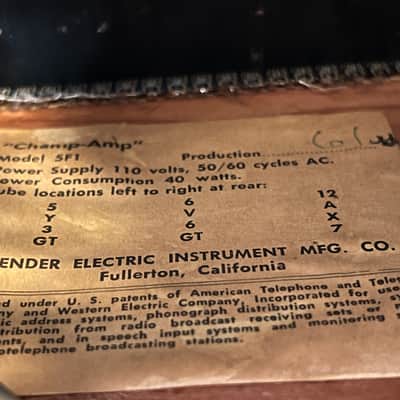 1960 Fender 5F1 Tweed Champ Combo Amp image 9