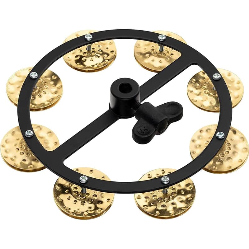 Meinl Headliner Hi Hat Tambourine 5" w/Hammered Brass Jingles 1-Row Black image 1