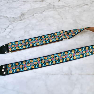 Tom's Vintage Straps Turquoise 'Stella' Guitar/Bass Hippie Strap 2026 image 2