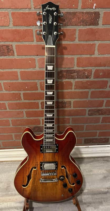 c. 2020 Firefly JSN FF338 Semi-Hollow Body Guitar - Sunburst image 1