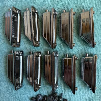 Rogers Lot of 10 Beavertail Vintage Bass Drum Lugs + Screws Springs - Lot 1 70s - Chrome image 7