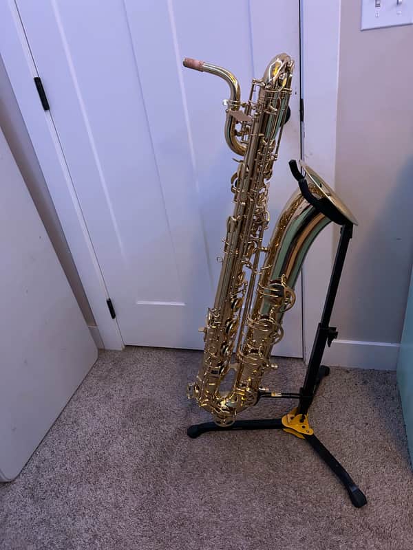 Mendini by Cecilio Semi-Pro Baritone Saxophone 2023 - Gold Lacquer image 1