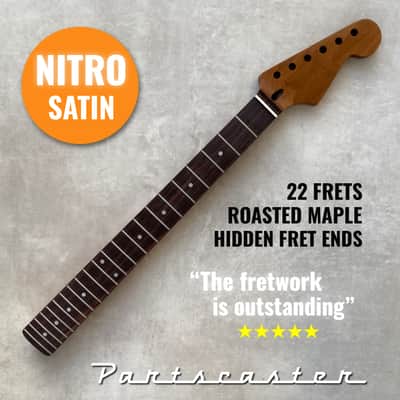 Roasted Maple / Rosewood Stratocaster neck - Nitro Satin - SS Frets - Bone nut image 1