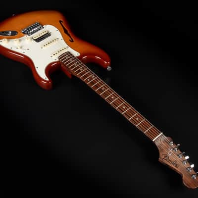 2019 Fender Rarities Series Flame Maple Top Thinline Stratocaster HSS - Violin Burst | USA Limited Edition Semi-Hollow Rosewood Neck Coil Split 3,18kg | CoA OHSC Bild 7
