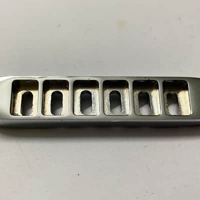 1980s chrome Gibson USA top adjust 9 point bridge base with no saddles rare original vintage part image 4
