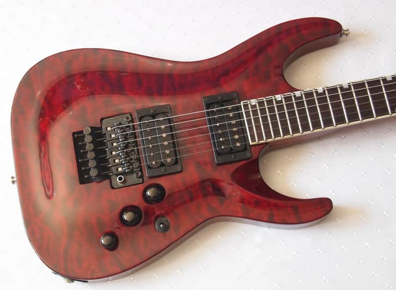 ESP Edwards E-HR 98 QM 1998 Transparent Red | Reverb