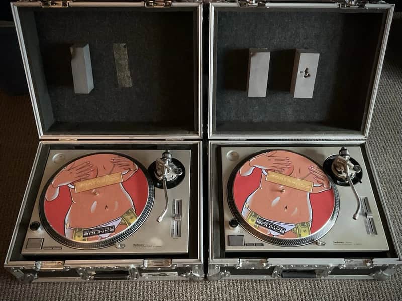 Technics SL1200MK2 Turntables Set Of 2 W/ Flight Cases image 1