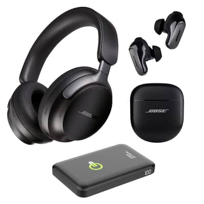 Bose QuietComfort Ultra Wireless Noise Cancelling Over-Ear Headphones, Bundle with QuietComfort Ultra Earbuds, Black, and Green Extreme Portable Charger image 2