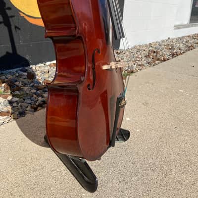 Palatino VC-450 Allegro Solid Hand-Carved Spruce Top, 1/4 Size Cello w/ Gigbag & Bow image 4