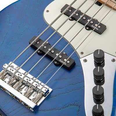 Sadowsky MetroLine 24-Fret Vintage JJ Bass 5 String, Swamp Ash Body, Ocean Blue Transparent Satin image 5