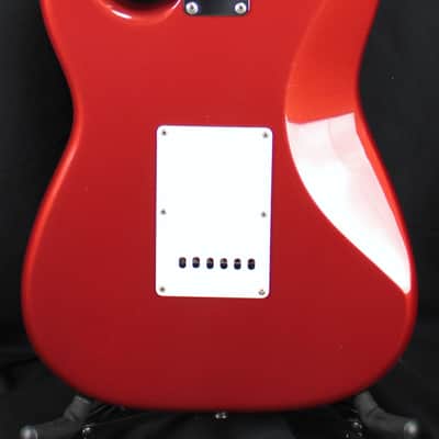 1992 Fender MIM Standard Stratocaster Vintage Tremolo Rosewood Fretboard Electric Guitar Crimson Red Metallic image 3
