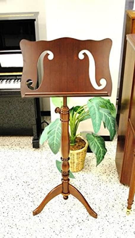 Frederick Art Case Adjustable Music Stand – F-Hole Design – Satin Walnut image 1