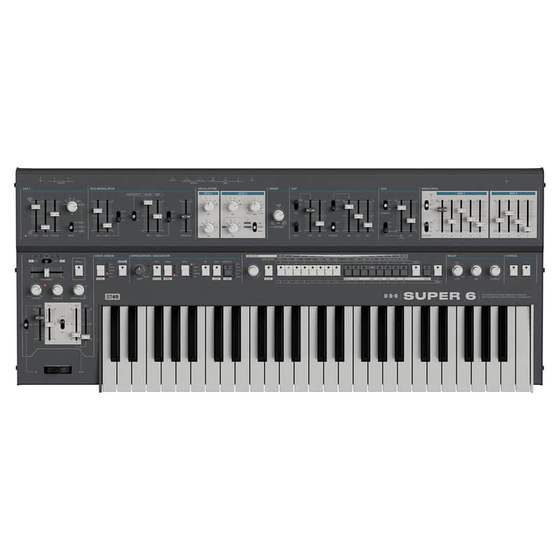 UDO Audio Super 6 ST49 Polyphonic Aftertouch Hybrid Analogue Synth (Black) image 1