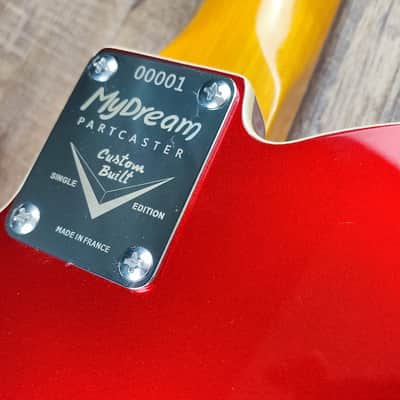 MyDream Partcaster Custom Built - Thinline Candy Apple Red Quarter Sawn image 10