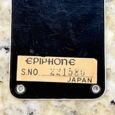 Epiphone Neck Plate Cover Made In Japan w Serial Number 70s - Black image 1
