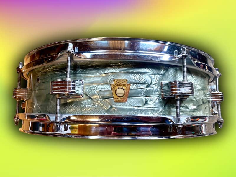 Ludwig 1964 Downbeat 4x14" 8-Lug Piccolo Snare w/ Keystone Badge in Sky Blue Pearl image 1