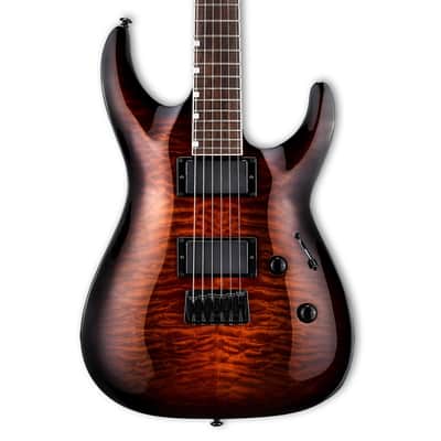 ESP LTD MH-200HT QM Electric Guitar - Dark Brown Sunburst image 1