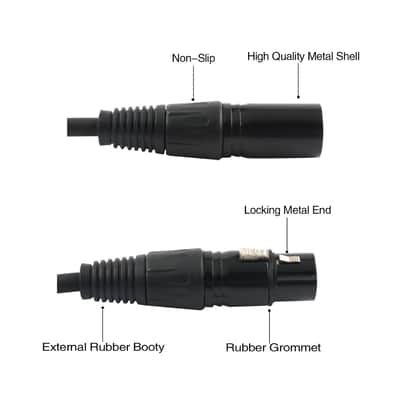 XLR Cable divisor en Y, doble hembra XLR a macho XLR Mic Combiner Y Cord Balanced Microphone Adapter Patch Cable (2 hembra a 1 macho) - 0,5 m image 2