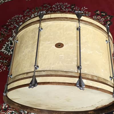 Vintage Frank Wolf 26″x14″ Bass Drum With In WMP – 1930s image 2