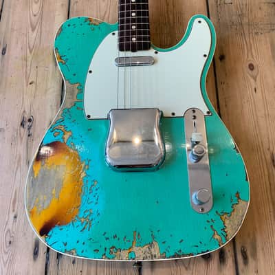 2021 FENDER CS - LTD ED '60 TELECASTER CUSTOM - SEA FOAM GREEN OVER SUNBURST RELIC image 9