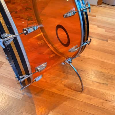 Grail Alert! Vintage 1970’s Ludwig Vistalite 14 x 26 Bass Drum in Amber image 4
