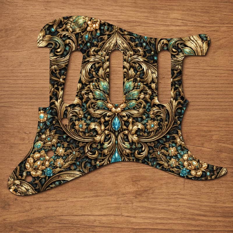 Stratocaster SSS 11 Hole Pickguard USA/Mexico UV Printed Graphics image 1