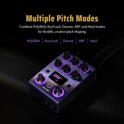 HOTONE Professional Triple Polyphonic Pitch Shifter & Intelligent Harmonizer Pedal, 32-bit High-Fidelity DSP, Stereo I/O, MIDI/EXP Control, Flux Glide Technology 300 Presets,NP-200 image 6