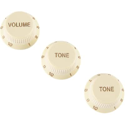 Fender USA Soft Touch Stratocaster Knobs Set Aged White 0992008000 image 4