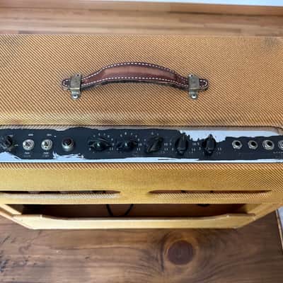 1956 Fender Tweed Twin 5D8-A Narrow Panel 2x12" Guitar Combo image 2
