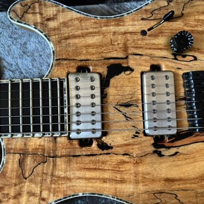 Mayones Regius 7 Spalted Maple 4a Trans Natural Satin 2018 - Trans Natural Satin image 7