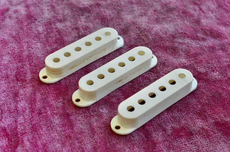 Vintage 1958 Fender Stratocaster Pickup Cover Set - Pre-CBS Strat Covers - 1950's 1960's image 1