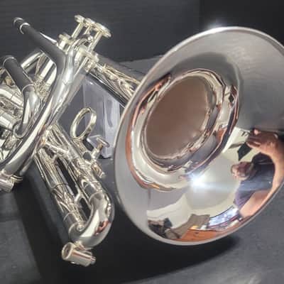 Getzen Capri Series Cornet Shepherd's Crook ,2 Mouthpieces & Hardcase . 1992 - Silver plated image 18