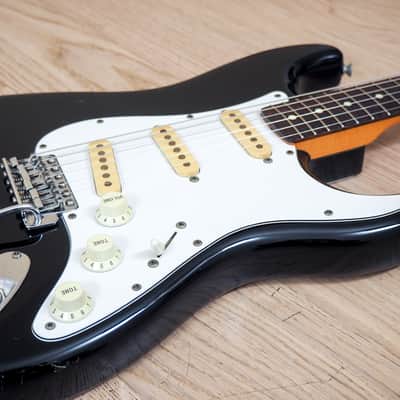 1986 Squier by Fender Stratocaster '62 Vintage Reissue Black Slab Board, Japan MIJ image 6
