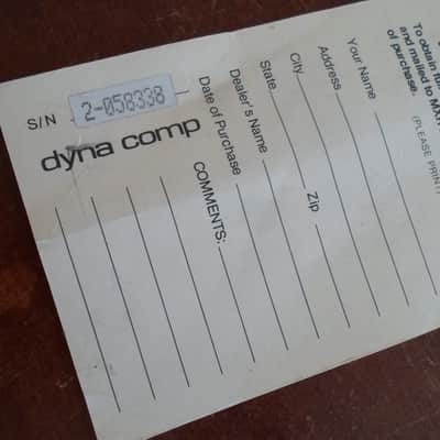 MXR dyna comp Warranty Registration Card, unsigned, virgin 1970's image 4