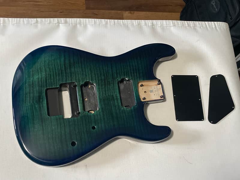 2013-14 Mexico Charvel San Dimas 2H Trans Blue Flame Guitar Body Floyd Ready (Excellent) image 1