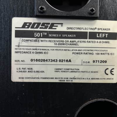 Bose 501 Series V Direct / Reflecting Speakers R L - Black image 12