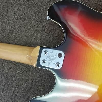 70's Univox Coily U1825 ES 335 size thinline hollowbody 3-Tone Sunburst image 8