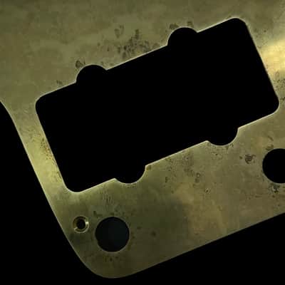 Jazzmaster Pickguard Scratchplate - NO Upper Controls / Rhythm Circuit - USA 60s Vintage - Aged Brass - Made-to-Order image 5
