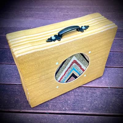 Rotary Connection 1x8 mini/portable loaded guitar speaker cab. Vintage 8 ohm 25 watt speaker. Vintage unique style. Semi open. Handmade. 2026 - Blonde wood image 12