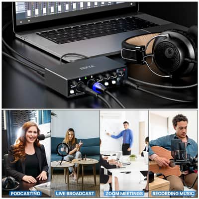 2X2 Usb Audio Interface For Recording, Streaming And Podcasting, 24Bit/196Khz High-Fidelity, Studio Quality Audio Interface For Guitarist, Vocalist, Podcaster Or Producer image 6