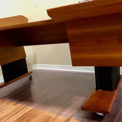 ARGOSY-STYLE CHERRY WOOD CONSOLE STUDIO DESK + 10-SPACE RACK SIDECAR - LOCAL PICKUP ONLY, SUN CITY CENTER,  FLORIDA 33573 image 2