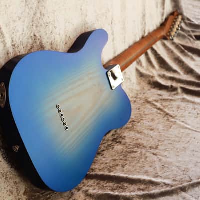 Build to Order GB Liuteria Traditional Tele Semi Hollow  red and blue image 8