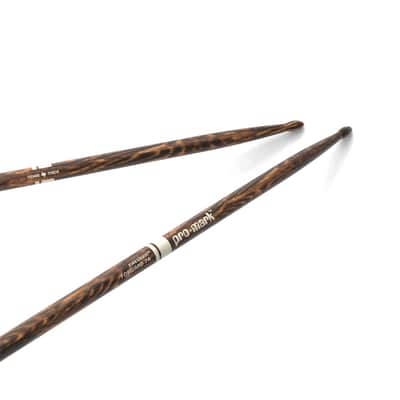 ProMark Classic Forward 7A FireGrain Hickory Drumsticks – Oval Wood Tip image 4