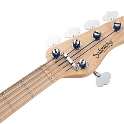 Sadowsky MetroLine 24-Fret Vintage JJ Bass 5 String, Swamp Ash Body, Ocean Blue Transparent Satin image 7