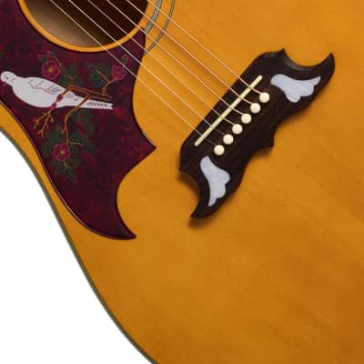 Epiphone Dove Studio Left-Handed Acoustic-Electric Guitar w/ Gig Bag - Antique Natural image 5
