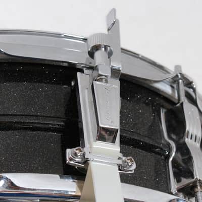 90's-Mid 2000's Ludwig LM404 "Black Galaxy" Acrolite Snare Drum w/ Case, Stand, Sticks, & Practice Pad image 10