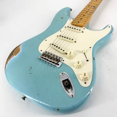 2019 Fender Custom Shop ‘59 Stratocaster Heavy Relic – Aged Daphne Blue image 2