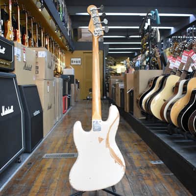 Fender Flea Jazz Bass 2016 Road Worn Shell Pink w/Hipshot D-Tuner, Padded Gig Bag image 6