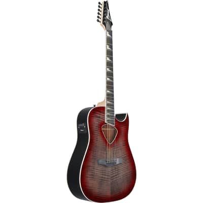 Ibanez Altstar Series ALT50FA Acoustic Electric Guitar, Red Doom Burst image 3